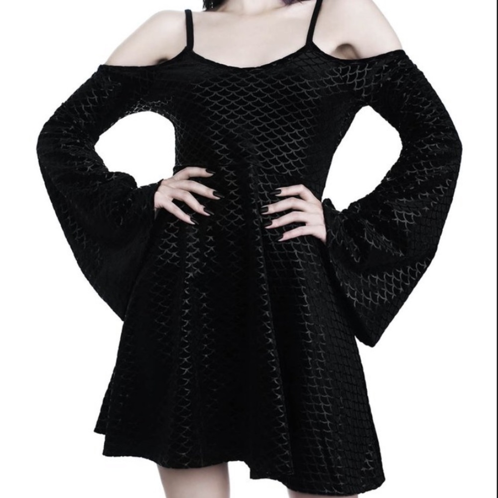 NWT KILLSTAR Black Sea velvet sorcerer dress